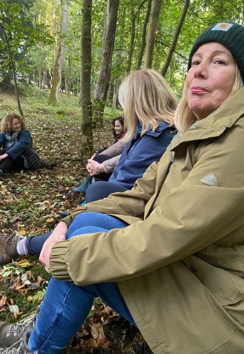 woman after forest walk at Noon Retreat